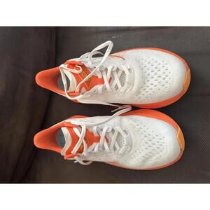 Hoka One One White and Orange Men's Running Sneakers